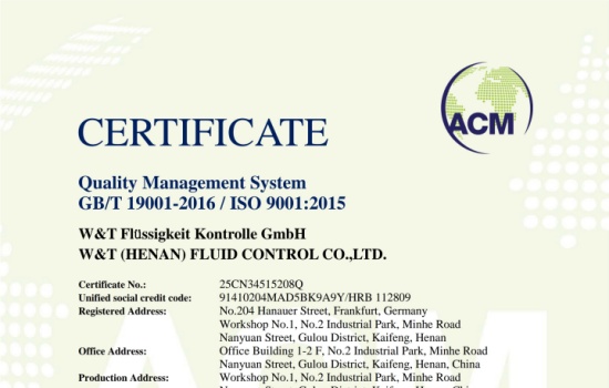 Ethem. Es ist die iden Von W&T, ISO9001 kuh-manager