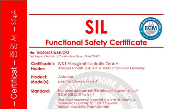 Das sil3-zertifikat. Verwendet hydraulische pneumatische flüssigkeit